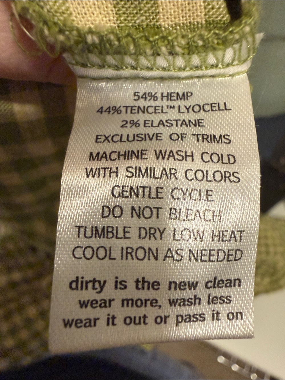 Toad and Co Taj HempTank and Shorts Set - Woodbine Green Gingham NWOT L/XL - Picture 8 of 8